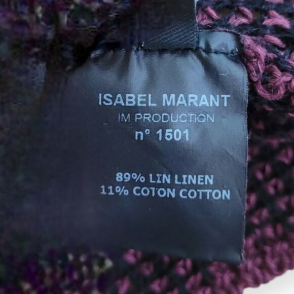 Isabel Marant Burgundy Linen Cotton Oversized Poncho Sweater Size S M - Picture 3 of 12